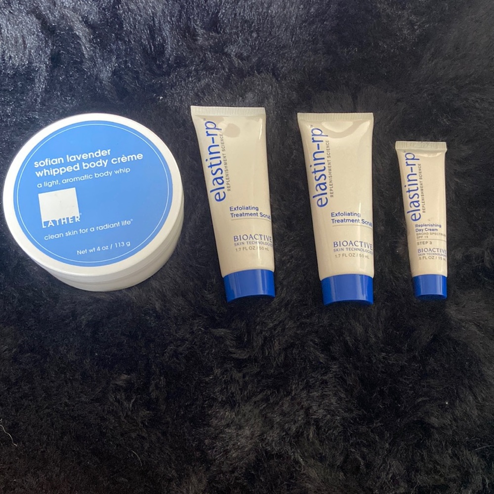Exfoliating scrub and creams